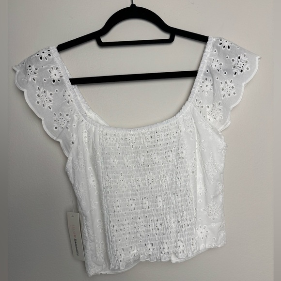 White Top Cotton Summer Beach Tropical Party NWT - Picture 6 of 8